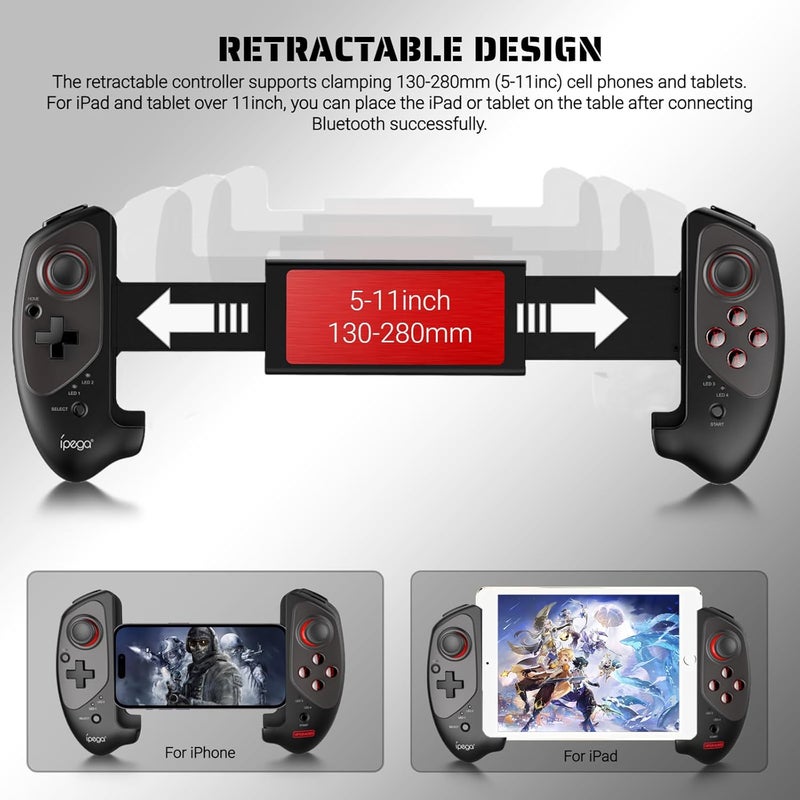 arVin Gaming Controller for iPad/iPad Mini/iPad Air, iPhone 15/14/13/12, iOS, Tablet Android Gamepad for Samsung Galaxy Tab, HUAWEI MatePad, Yoga Tab[within 5-11 inch] PC Game Joystick for COD, Steam - Image 3